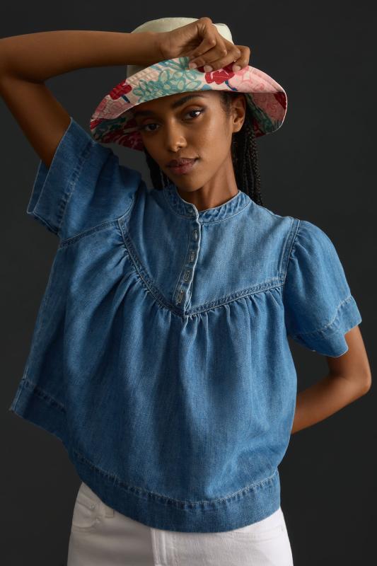 anthropologie denim top