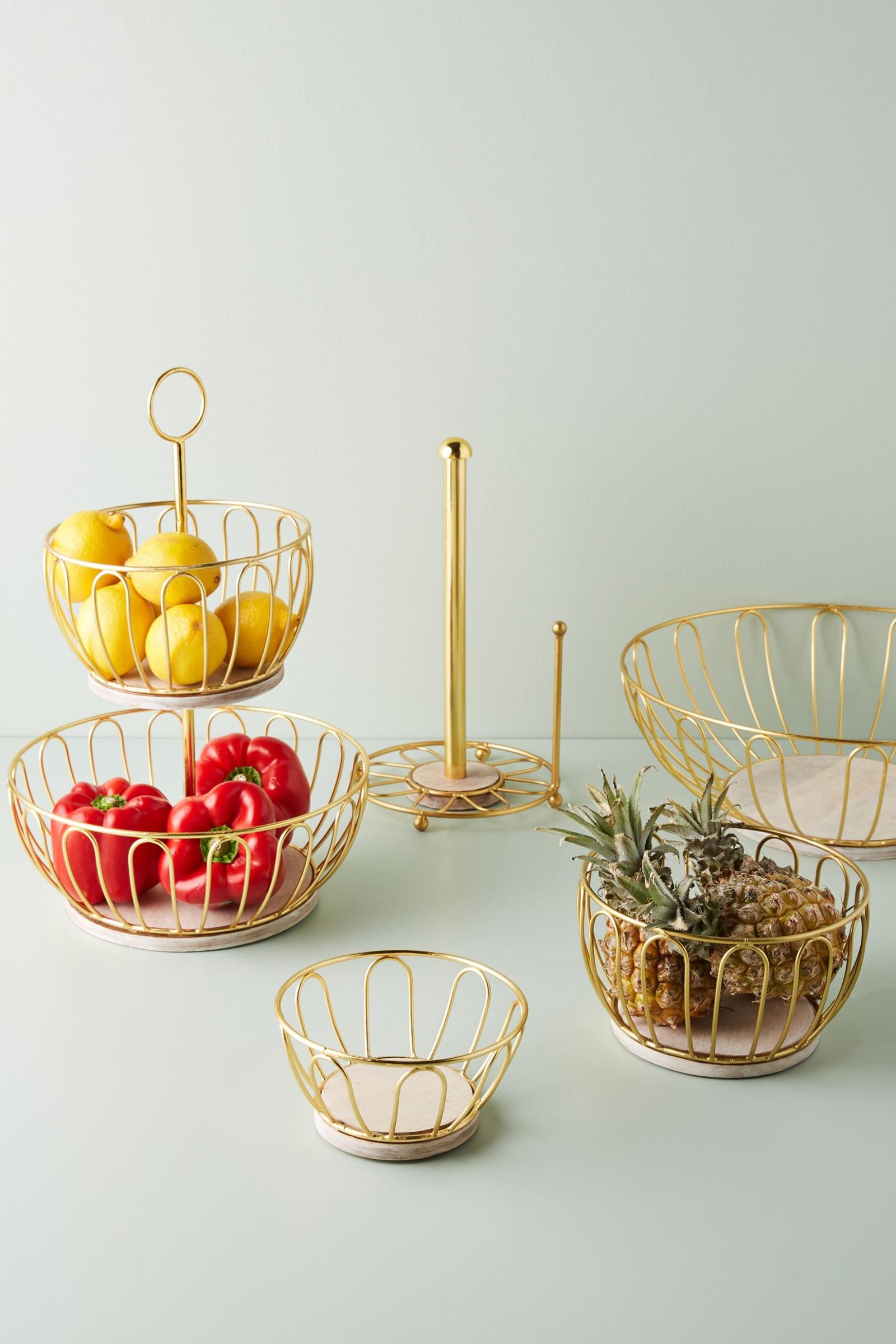 Gold Wire TwoTier Fruit Basket Anthropologie Singapore