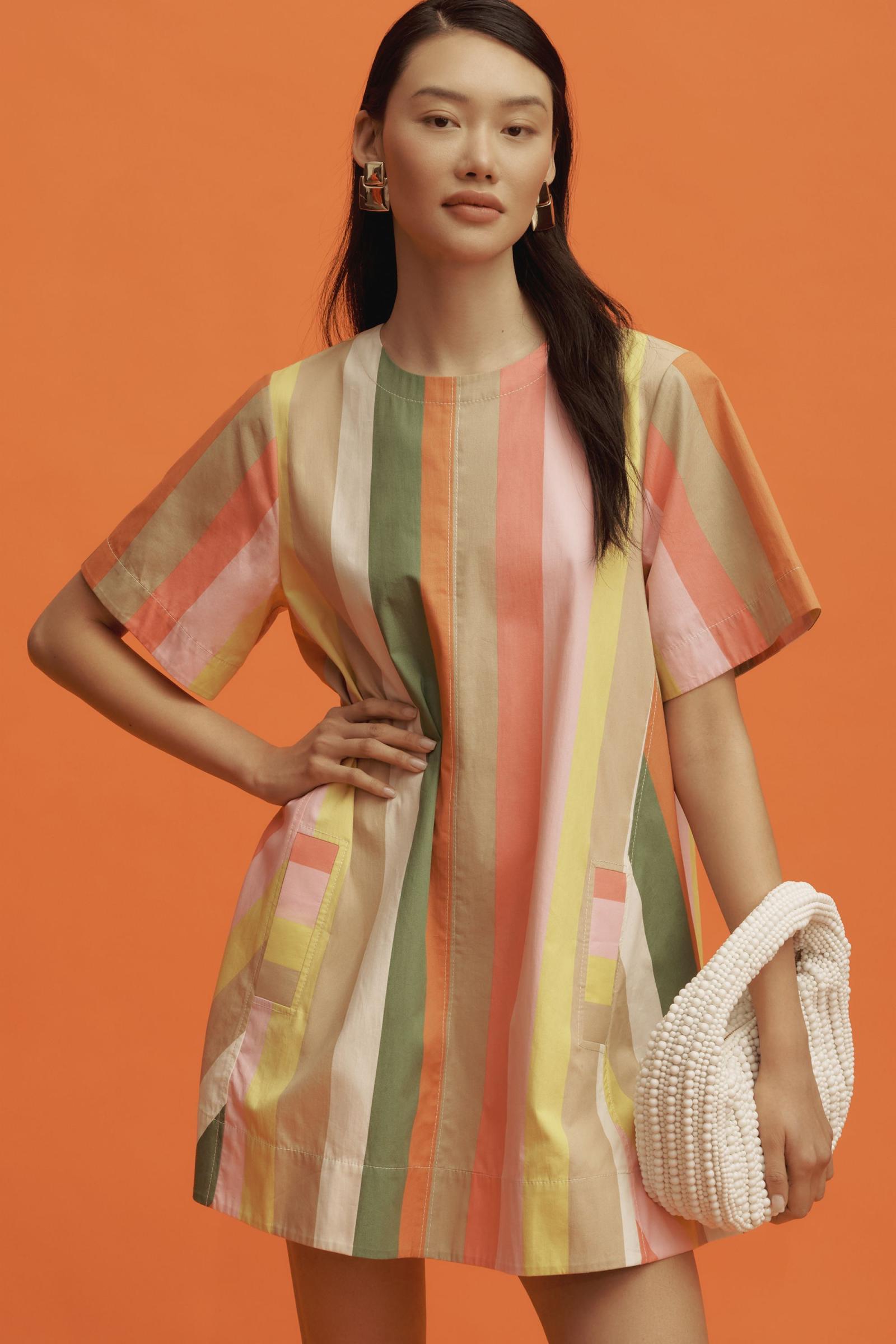 The Emmy Short-Sleeve Swing Mini Dress by Maeve