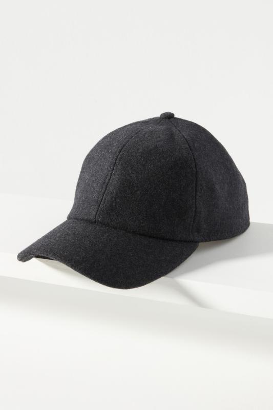 black wool baseball hat