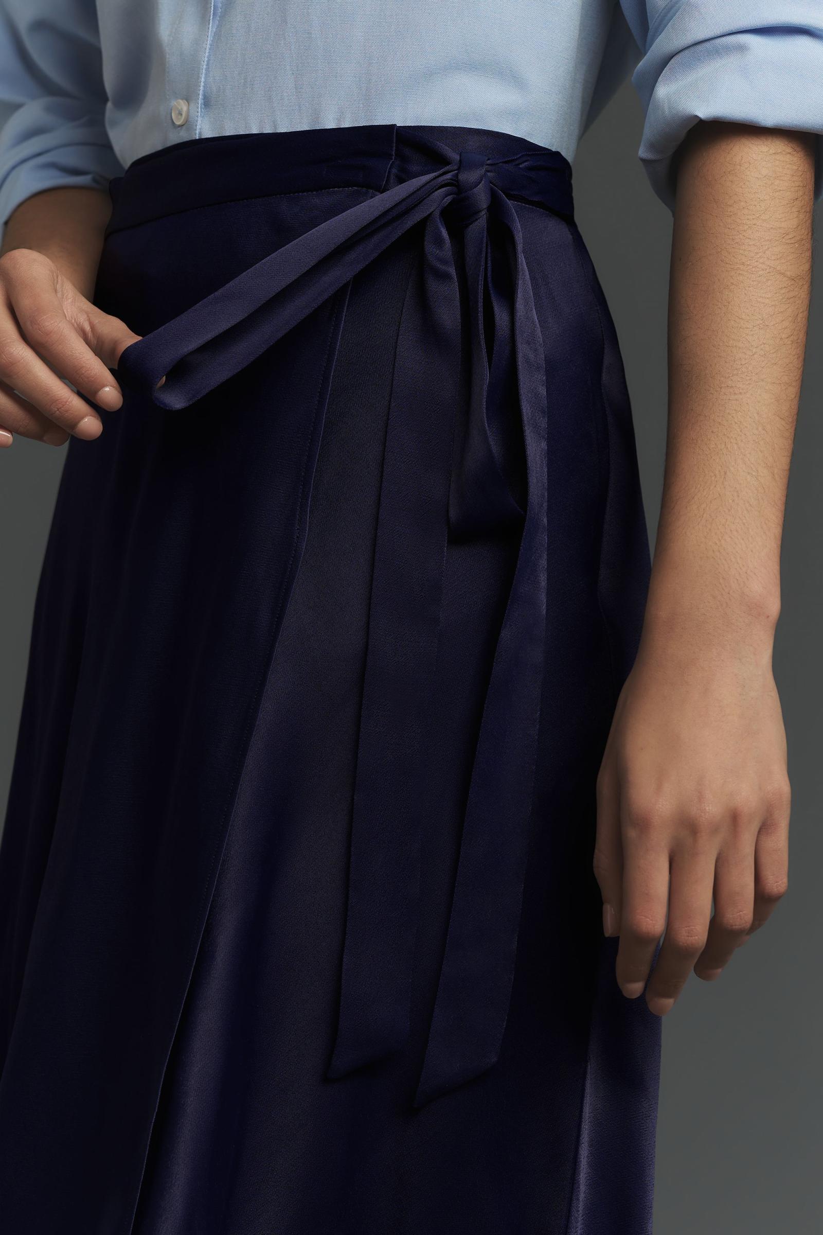 By Anthropologie（アンソロポロジー） アシンメトリー ラップ ミディ スカート Anthropologie ホーム