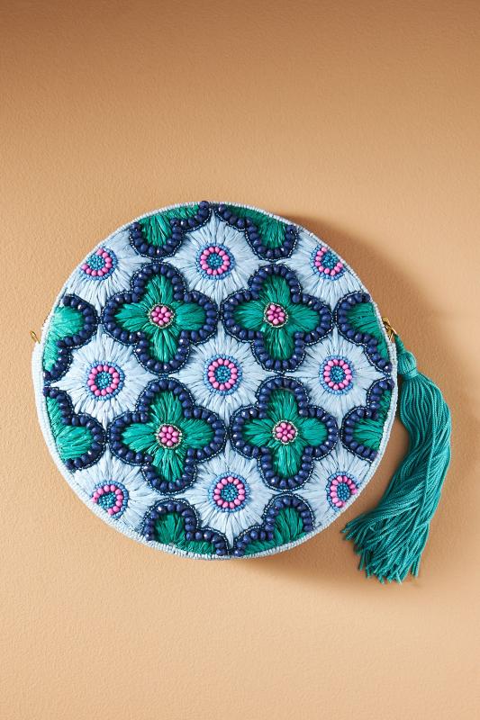 Anthropologie 刺繍ポーチ K Anthropologie 刺繍ポーチ K