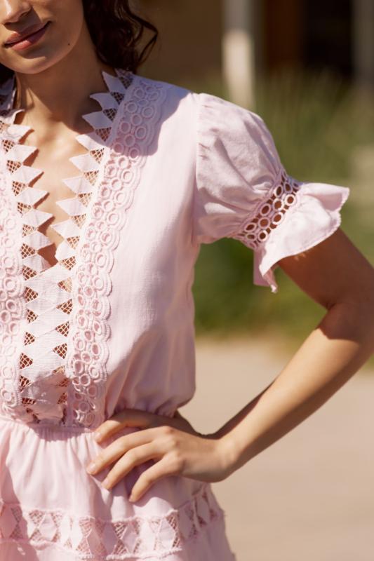 Peixoto Embroidered Lace Cover-Up Mini Dress | Anthropologie