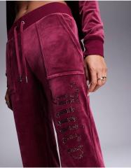 JUICY COUTURE★関税込 ベロア同色ジュエルローライズジョガー JUICY COUTURE - ジューシークチュール ベロア同色ジュエル