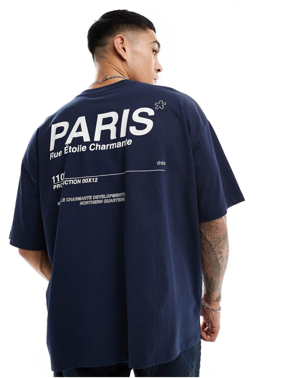 あたおか会長 オーバーサイズTシャツ ネイビー | あたおか会長