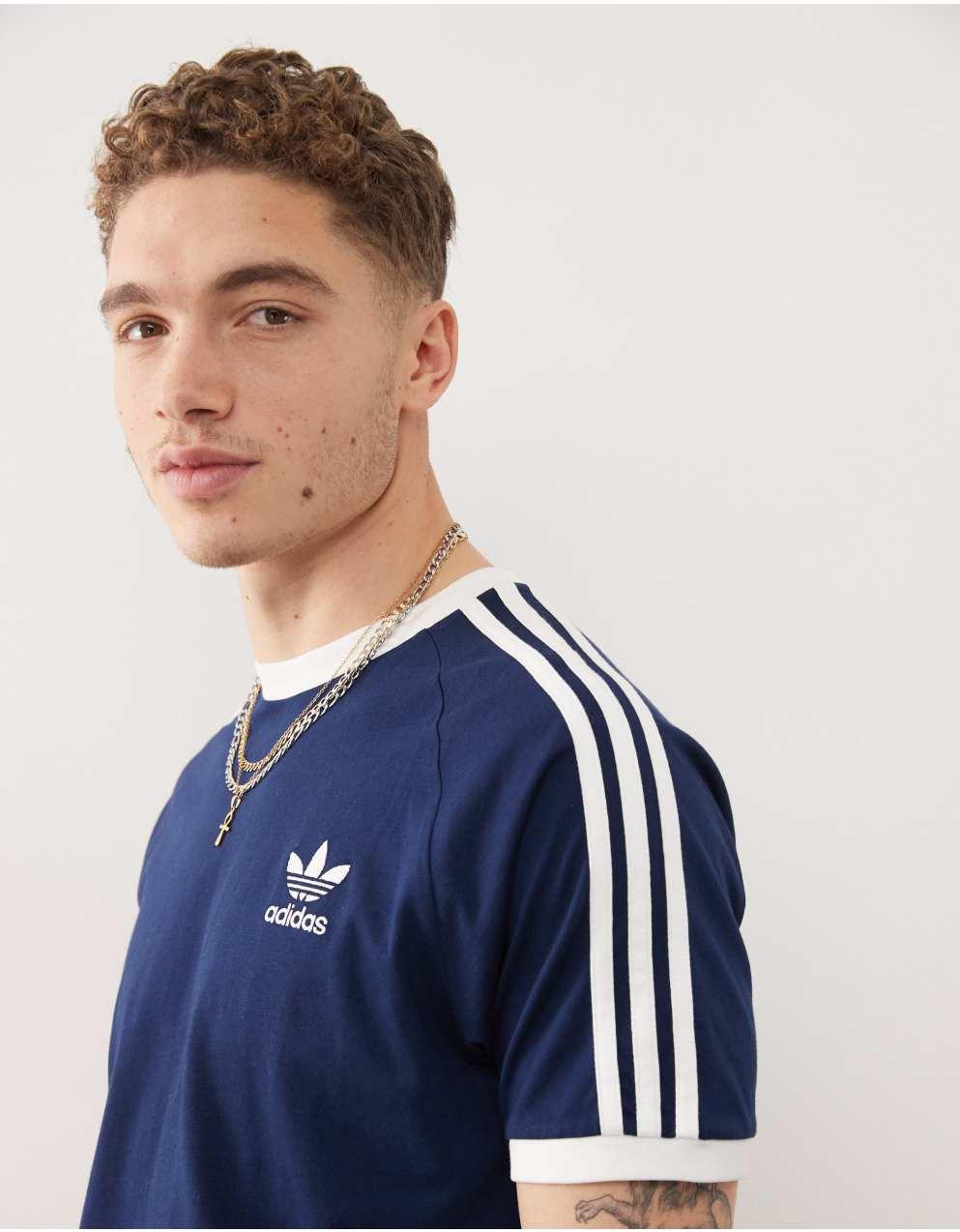 adidas テリー スリーストライプス 半袖Tシャツ　ネイビー adidas｜【公式】アディダス adidas テリー スリーストライプス