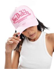 今だけ！Von Dutch ピンクブラウン トラッカーキャップ Y2K Von Dutch - フォン・ダッチ・リバーサイド・トラッカー