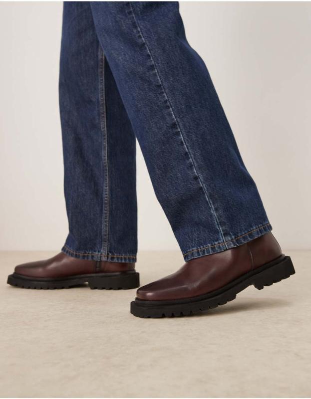 asos メンズヒールブーツ 厚底 クロコダイル柄 パテント