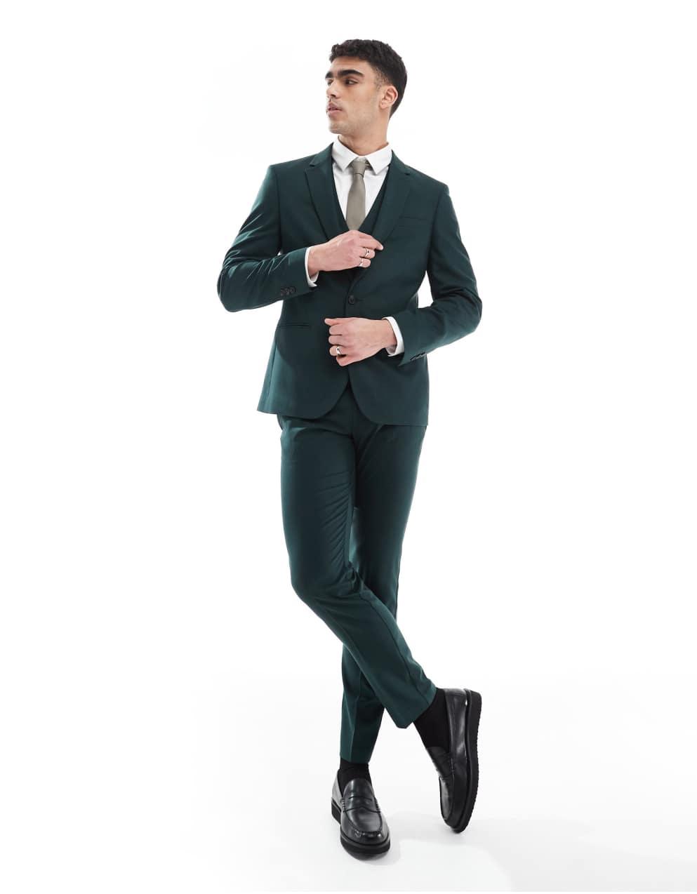 ASOS DESIGN - ASOS DESIGN スキニースーツジャケット（ダーク
