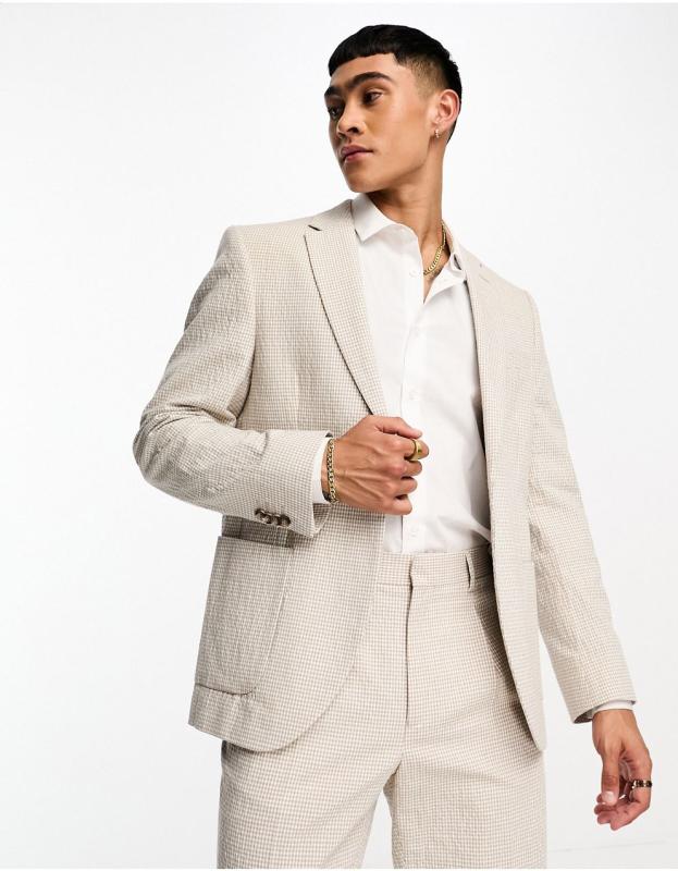 Shelby & Sons シェルビー＆サンズ アサートン・スーツ・ジャケット(クリーム) をオンライン購入 ASOS 日本公式サイト