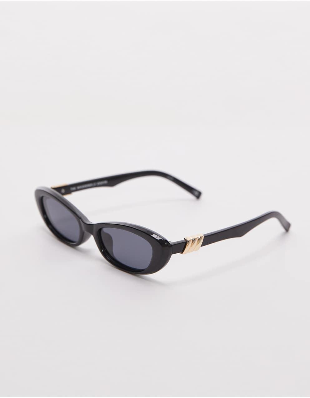 【関税込み】Le Specs ブラック 'The Whisperer' サングラス The Whisperer Black Female Cat-Eye Sunglasses | Le Specs