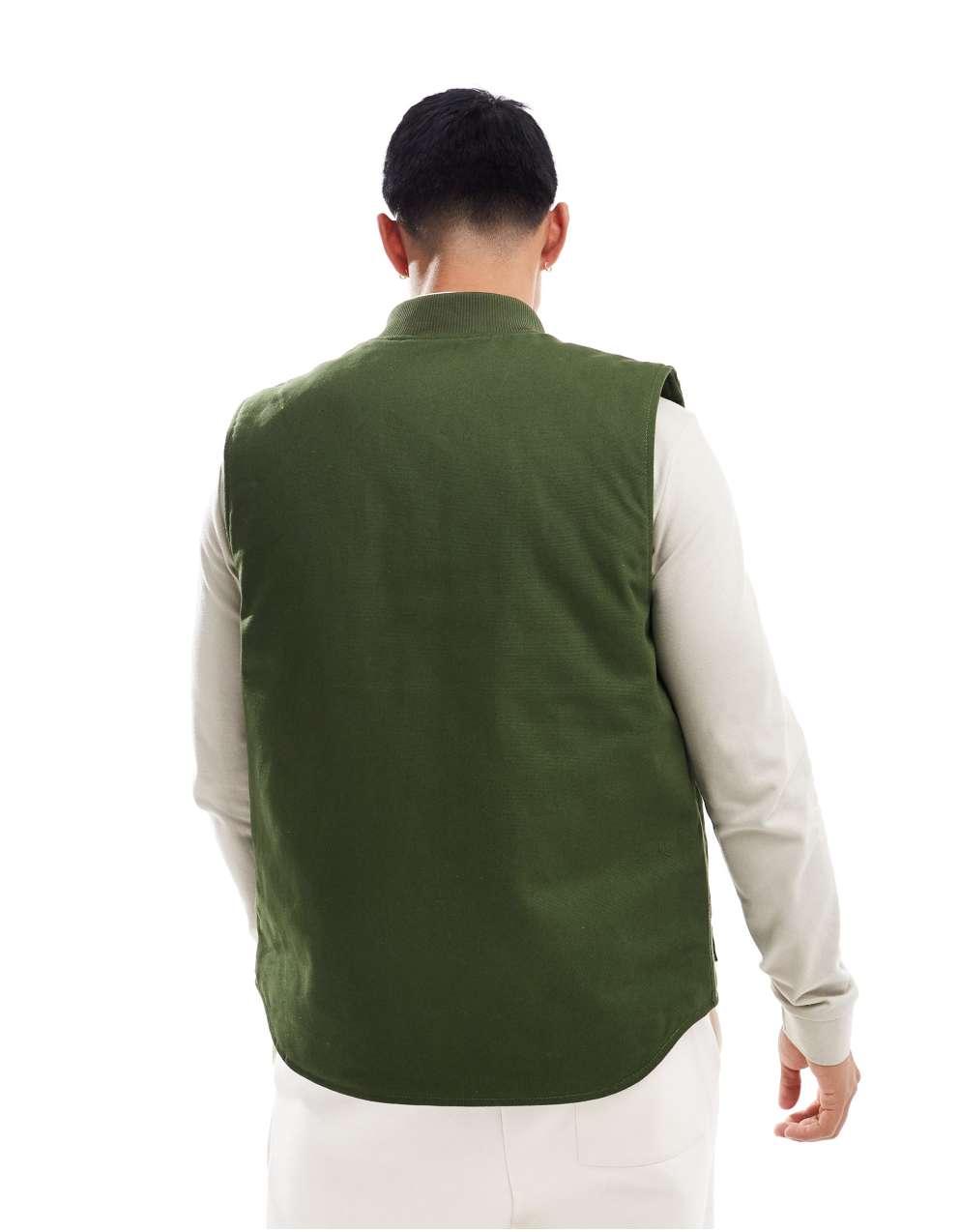 Carhartt 緑 ジップアップベスト