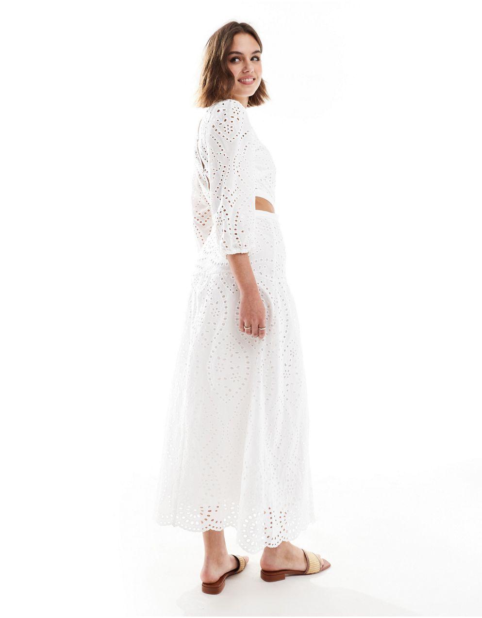 Mango マンゴークロシェットディテールカットアウトミディドレス（ホワイト をオンライン購入 ASOS 日本公式サイト トレンド