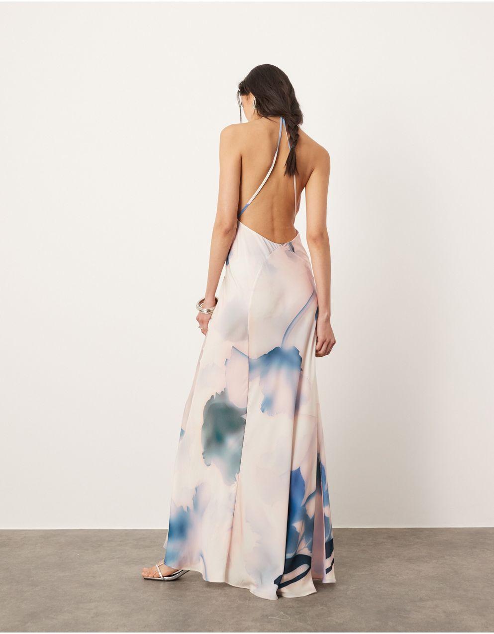 ASOS EDITION ASOS EDITION シアーステートメントカウルネックマキシドレス（ぼかしフラワープリント をオンライン購入