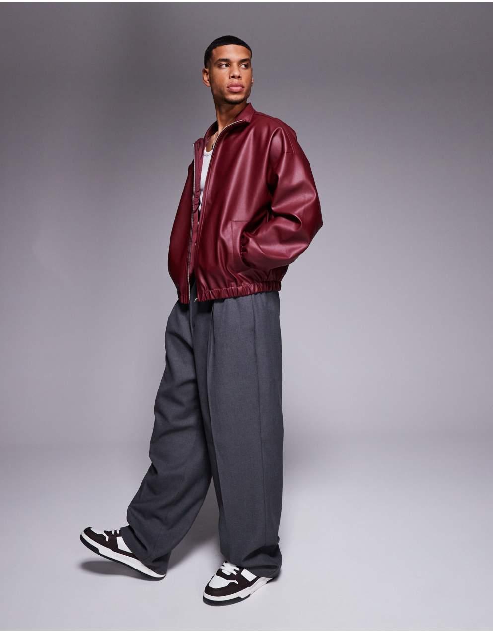 ASOS DESIGN - ASOS DESIGN フェイクレザートラックジャケット