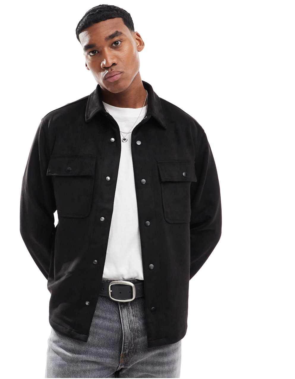 フェイクスエードオーバーシャツ