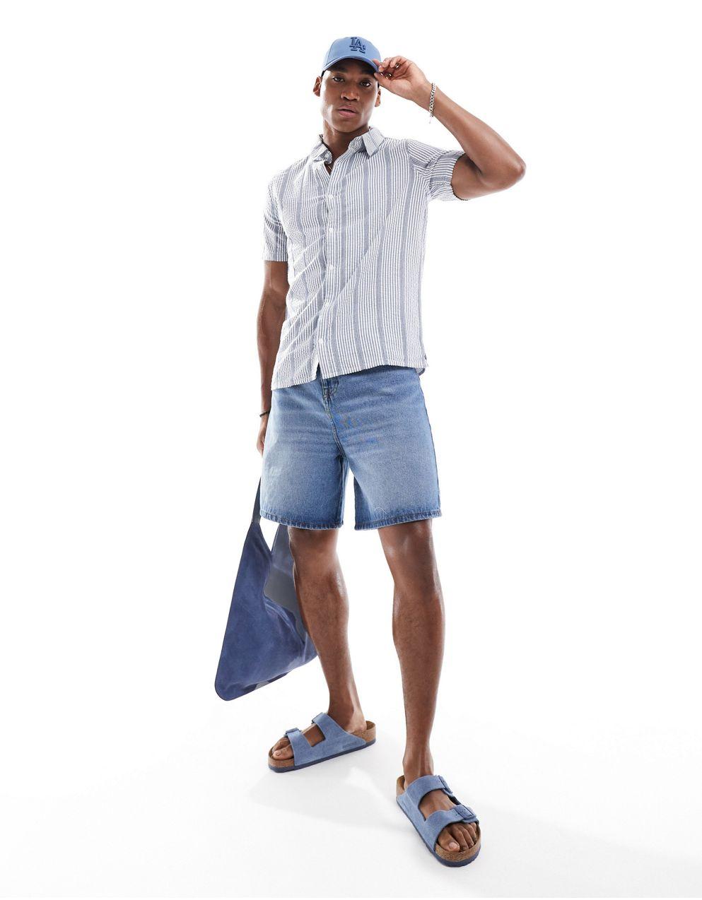 Hollister★半袖 Vネック サッカー ソウル ストライプ Tシャツ メンズ 半袖Tシャツ | Hollister Co.