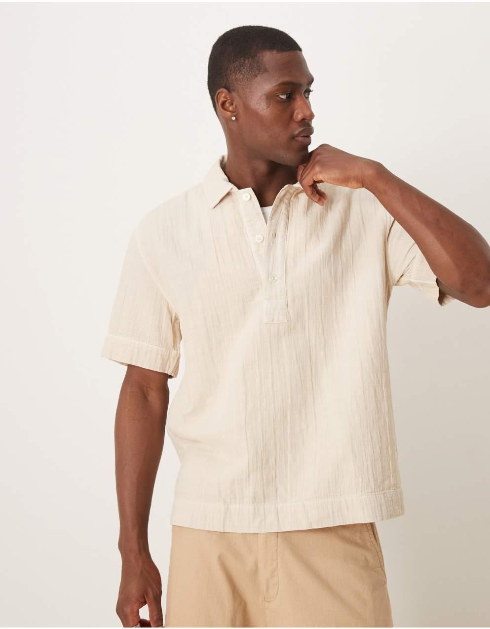 Abercrombie & Fitch ☆ アバクロ 半袖 リネン リゾート シャツ Abercrombie & Fitch - アバクロンビー&フィッチ 半袖リネン