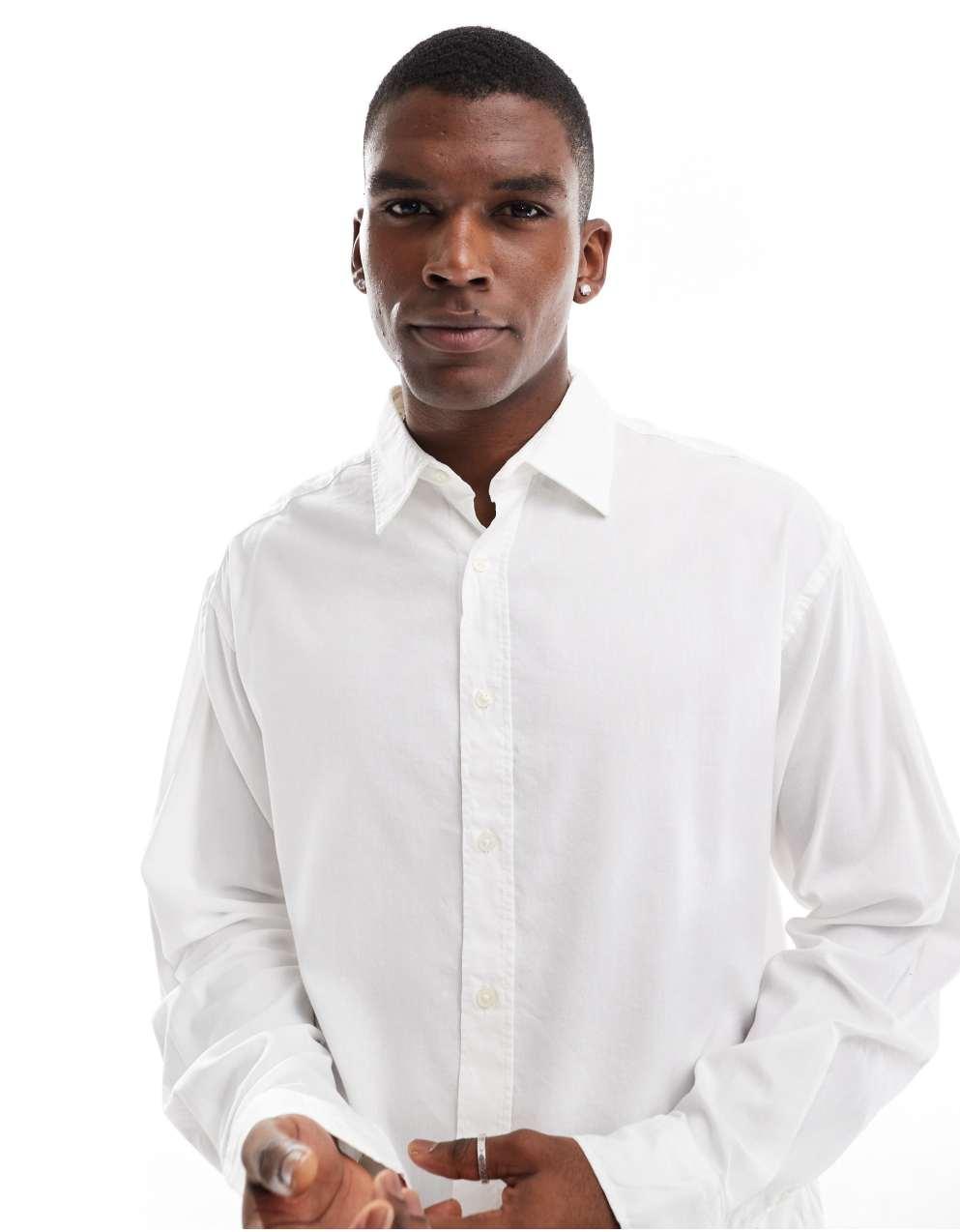 ポジャギ　103×67 オフホワイト　No.162 ワイシャツ 無地 ホワイト オックスフォード SMC｜CHOYA SHIRT