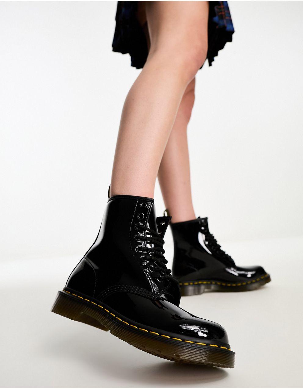 通販生活 ファッション Dr. ブラック 8アイブーツ 1460 ドクターマーチン - Martens 靴