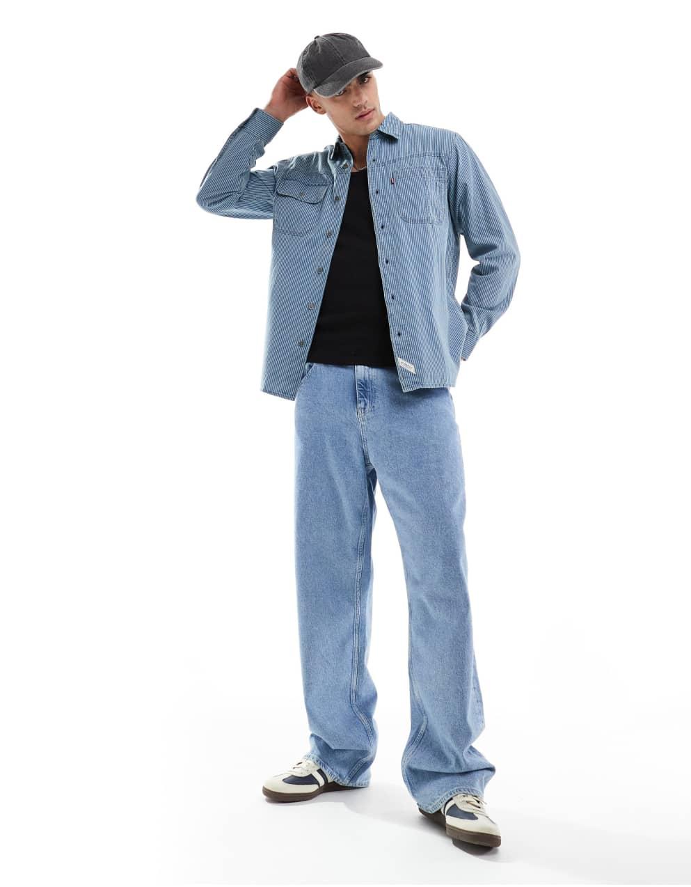 Levi's リーバイス テーラードジャケット シャツ ブルー Levi's リーバイス テーラードジャケット シャツ ブルー