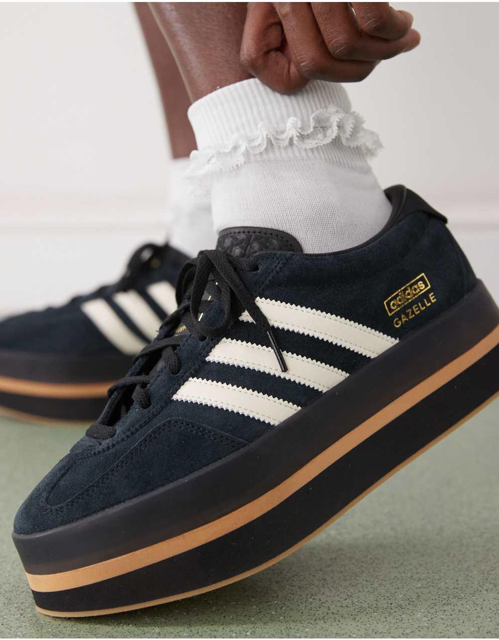 アディダス ガゼル スタック ブラック 23cm アディダス ガゼル スタック / Gazelle Stack - ブラック