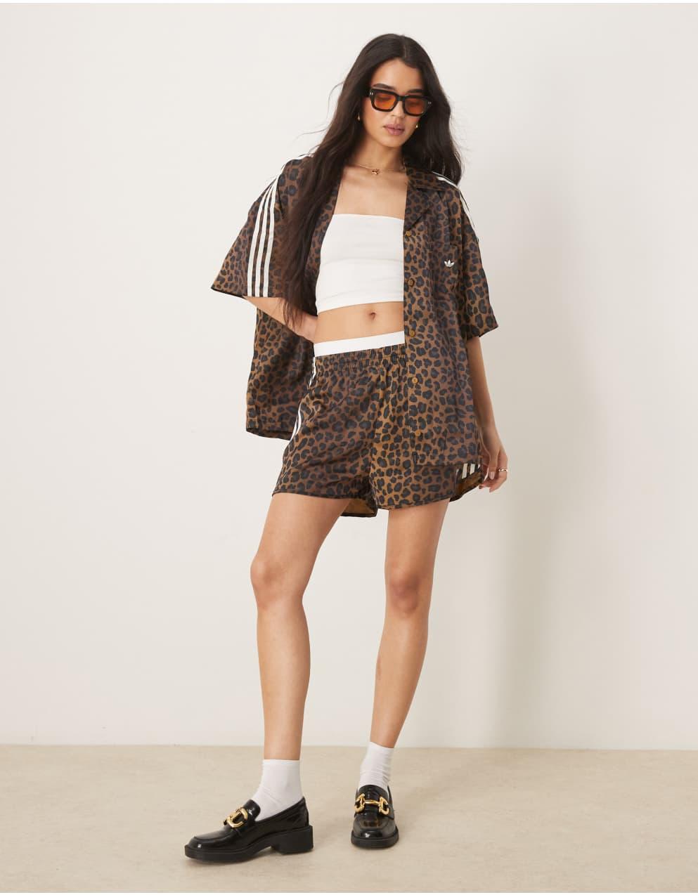 adidas Originals レオパードサテンスプリンターショーツ 送関込 adidas Originals - アディダス オリジナルス レオパード柄