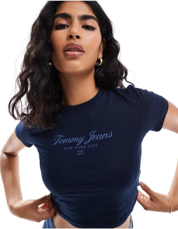 Tommy Jeans - トミージーンズ（ネイビー）スクリプトロゴ入り 