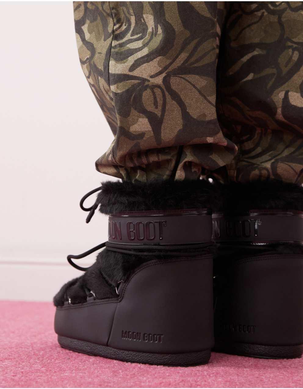 【MOON BOOT】 Icon ロー フェイクファー レースアップ ブーツ Moon Boot - アイコンローフェイクファーブーツ をオンライン