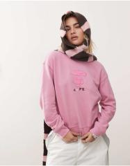 BAPE エイプ　レディースS スウェット　星　スター　総柄　トレーナー　ピンク BAPE エイプ レディースS スウェット 星 スター 総柄 トレーナー