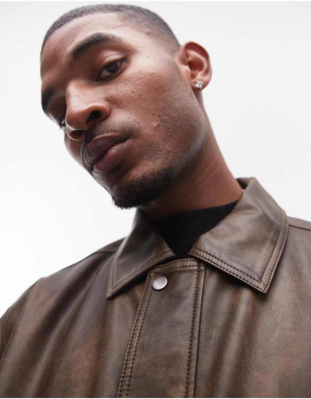 schott A2ブラウンレザージャケット フロントポケット付き ブラウンレザージャケット フロントポケット付き