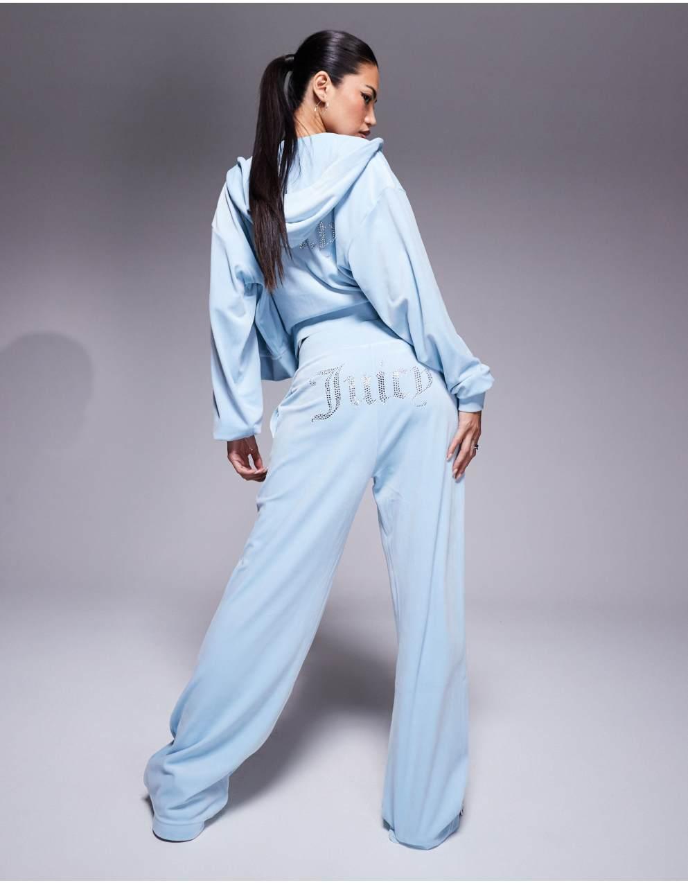 【JUICY COUTURE】leopard ベロアワイドレッグジョガー※送関込 Juicy Couture velour wide leg joggers exclusive to ASOS in