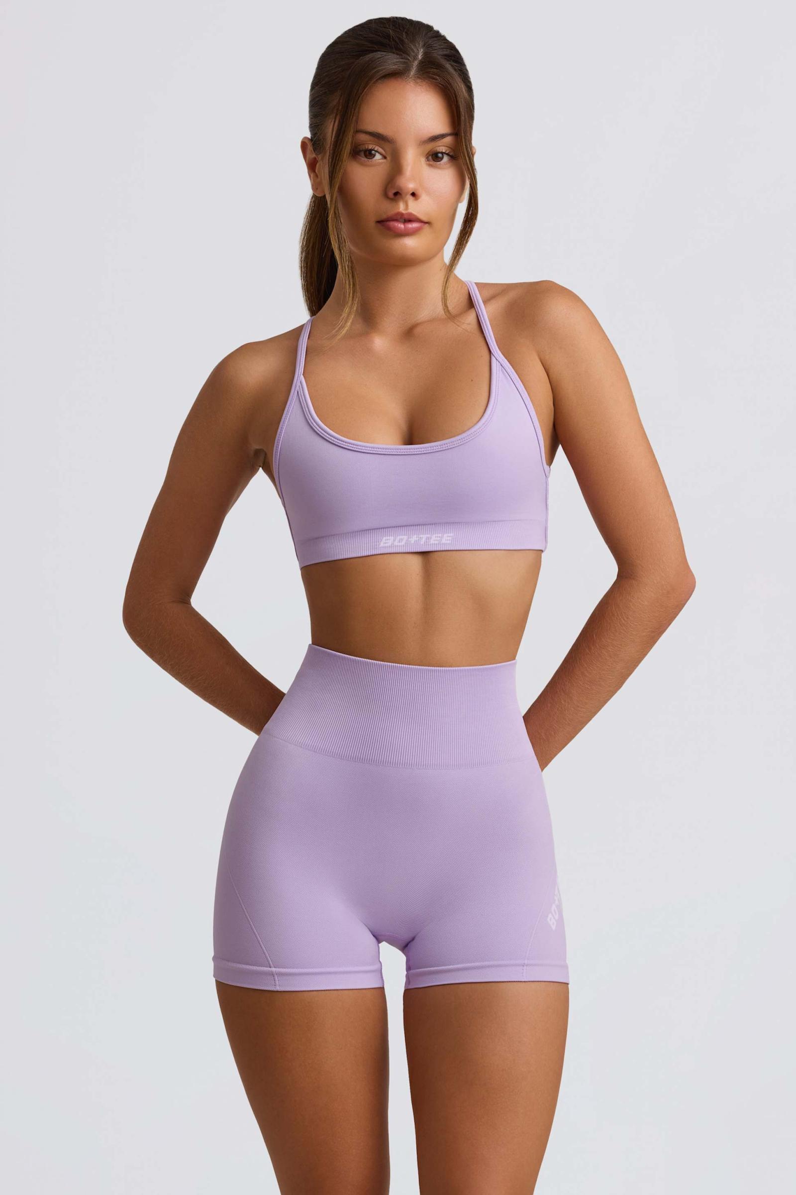 Super Sculpt Seamless Mini Shorts In Lavender | Bo And Tee United