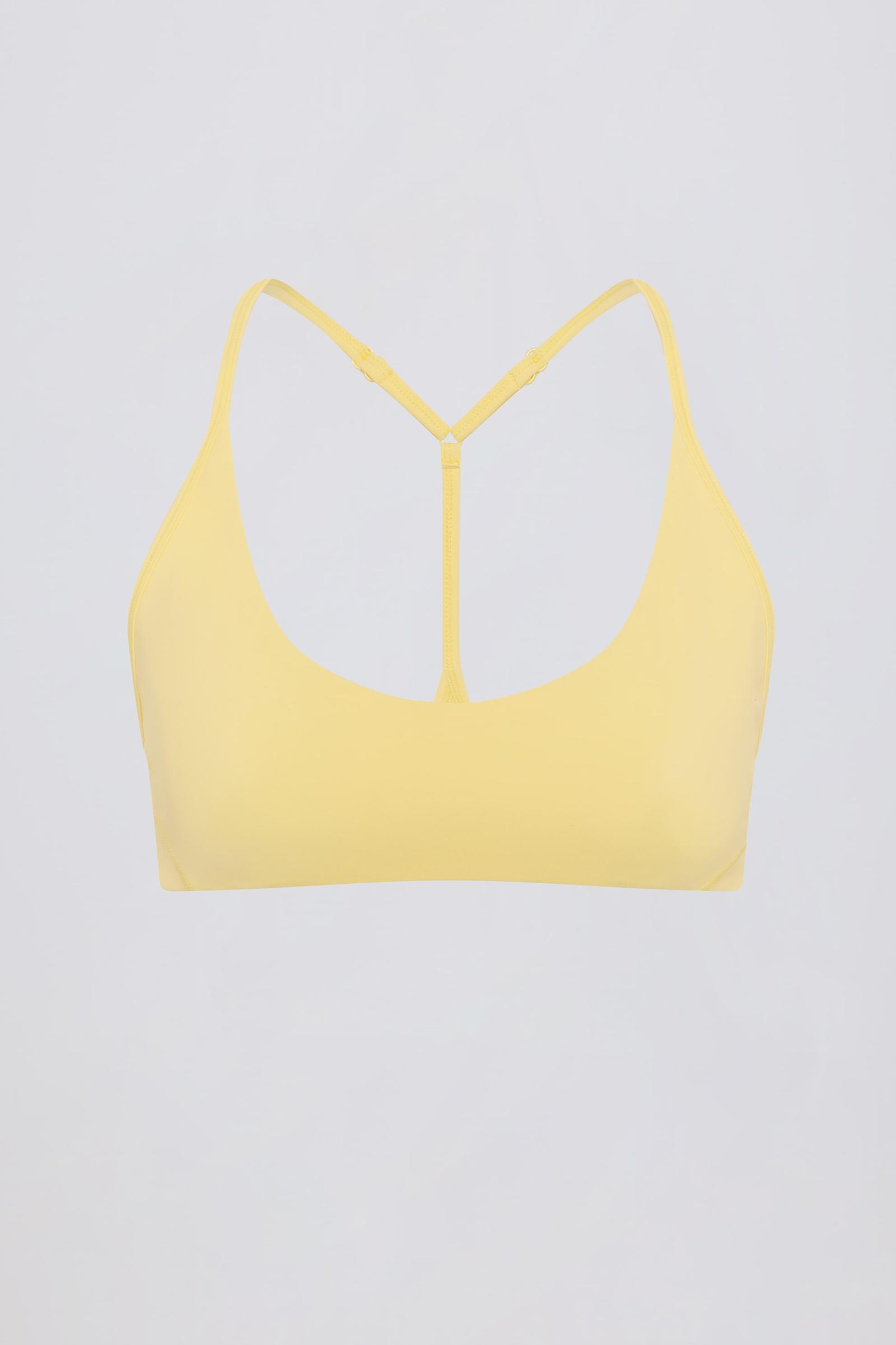 Soft Active Racerback Sports Bra In Lemon | Bo And Tee United States