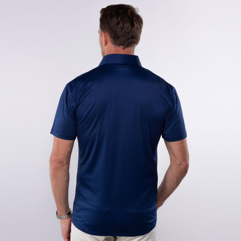 Quattro Flex Short Sleeve Button Down Navy | Collars \u0026 Co.: Designer Polo  Shirts | Menswear
