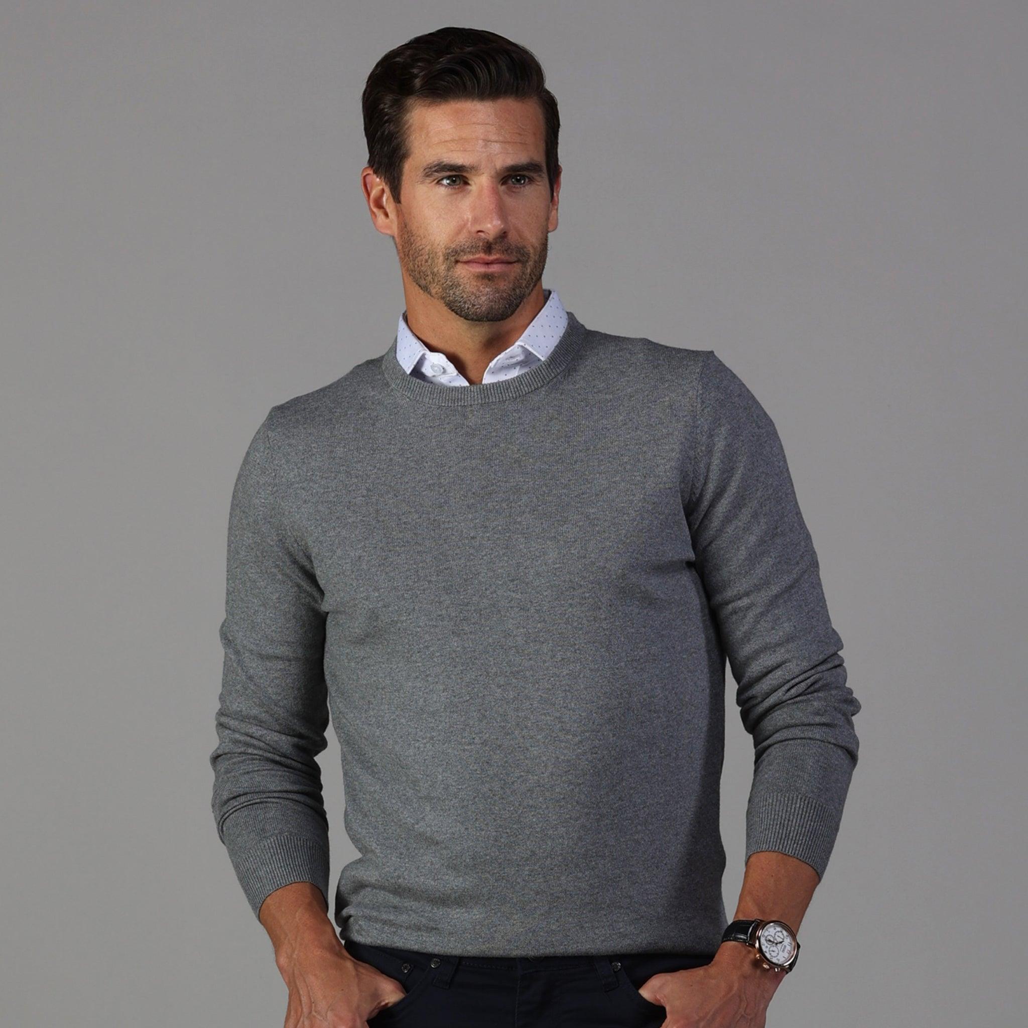 dress shirt with sweater Grey Button Down Blue Collar Extra Large The form Style corner: mens sweater over