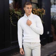 ★CPGN STUDIO_COMPAGNO★ Racing collar pullover knit cream COACH® Outlet | Signature Crewneck Sweater