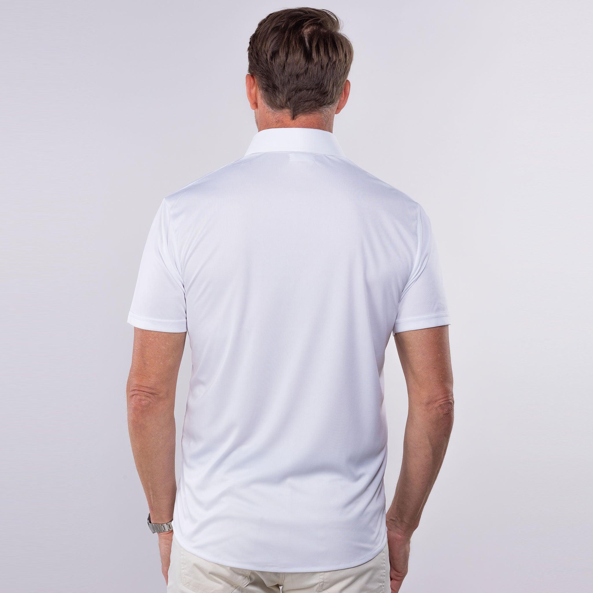 Quattro Flex Short Sleeve Button Down White | Collars & Co