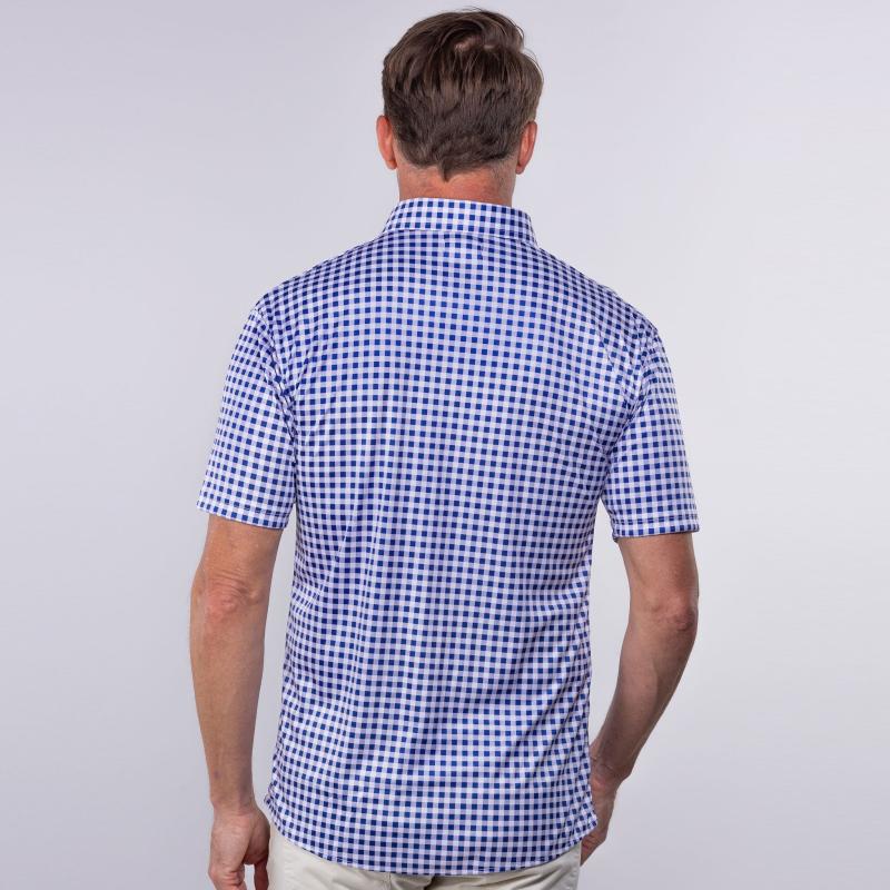 Chemise à Boutons à Manches Courtes Quattro Flex Vichy Marine