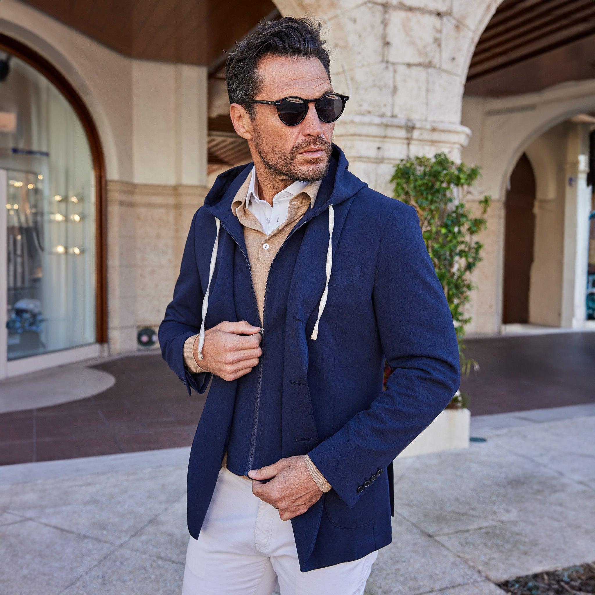 La Strada Hooded Blazer Navy | Collars & Co: Designer Polo Shirts | Menswear