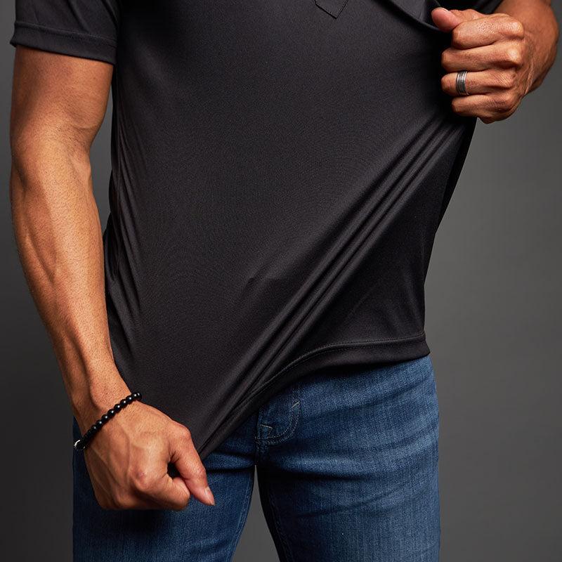 Crushed 'Deco' Collarless Polo main image 0