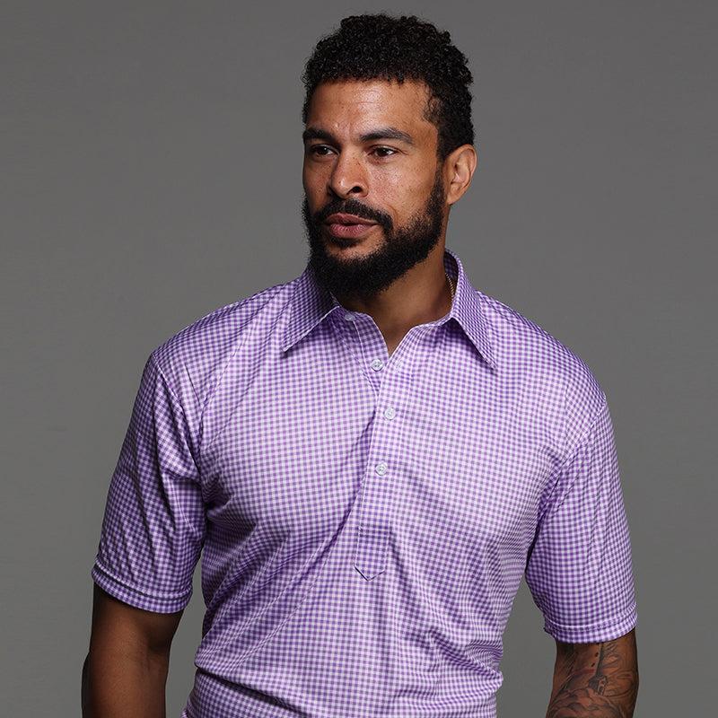 lavender gingham dress shirt Proper Cloth Men's Non-Iron Supima Lavender and Blue Multi Gingham Custom Made Shirt