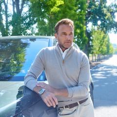 Oatmeal Cashmere Touch Australian Merino Quarter Zip Sweater