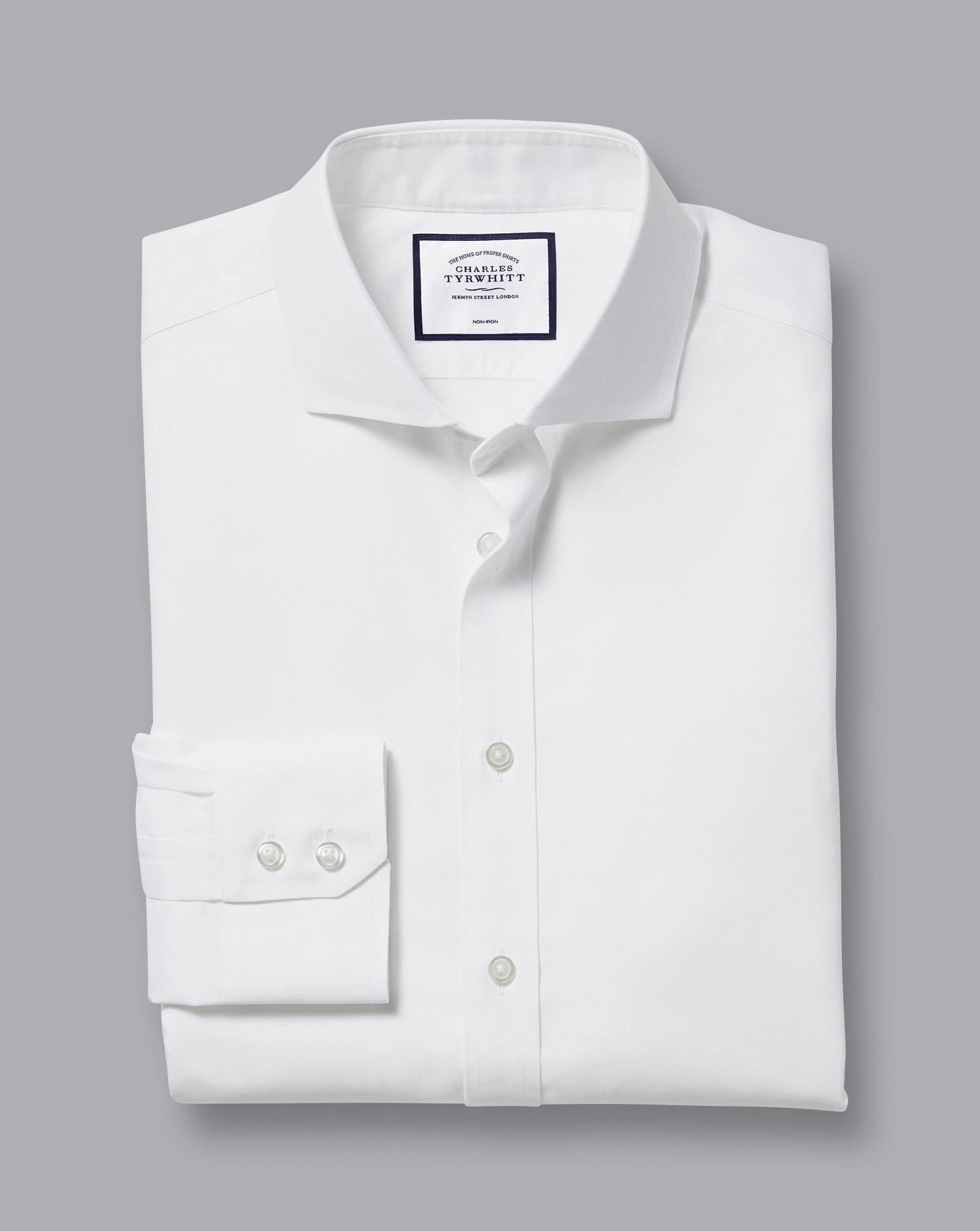 Extreme Cutaway Collar Non-Iron Twill Cotton Formal Shirt | Charles Tyrwhitt  Korea: Men's Clothing & Formal Menswear