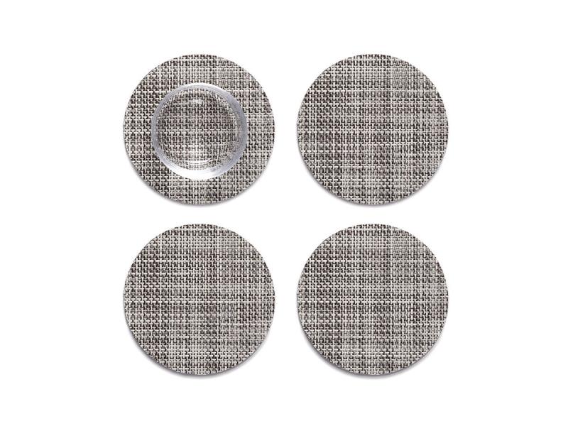 Chilewich4枚 Mini Basketweave36×48 GRAVEL Mini Basketweave Gravel Coasters Pack Of 4 | Chilewich Canada