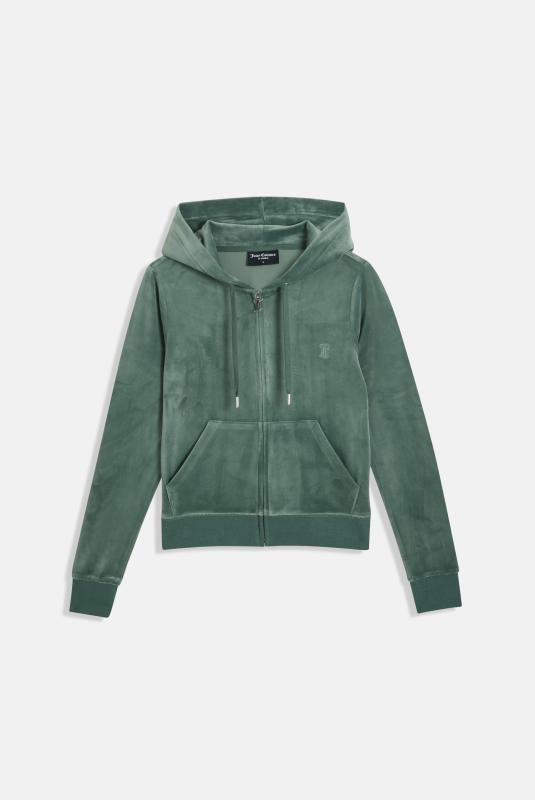 Sudadera Con Capucha Robertson Verde Pato De Terciopelo Clásico