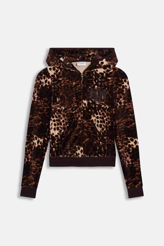 Java Leopard Print Puff Sleeve Bamboo Velour Hoodie | Juicy