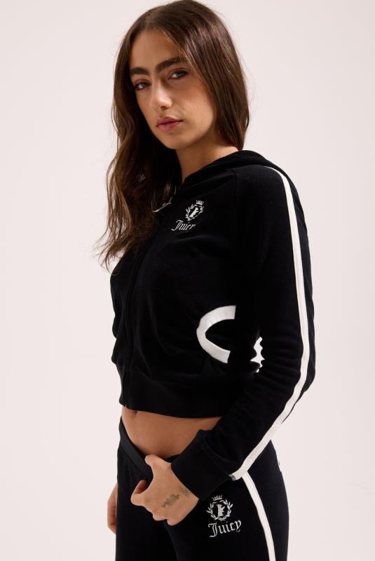 juicy Buy Juicy Couture Black Slim Diamante Hoodie & Tracksuit Set from