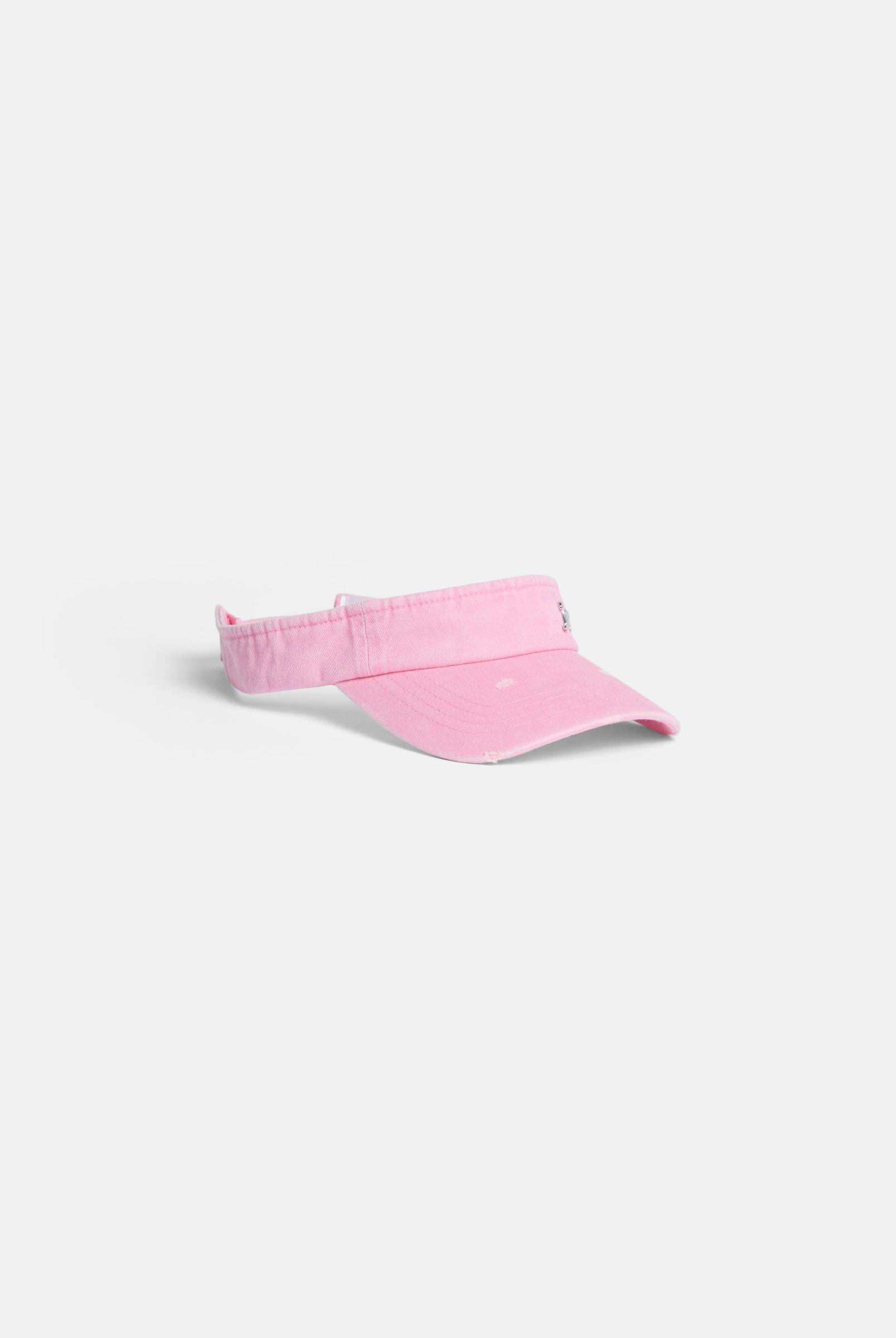 Pink Distressed Cotton Denim Visor | Juicy Couture France display picture 1