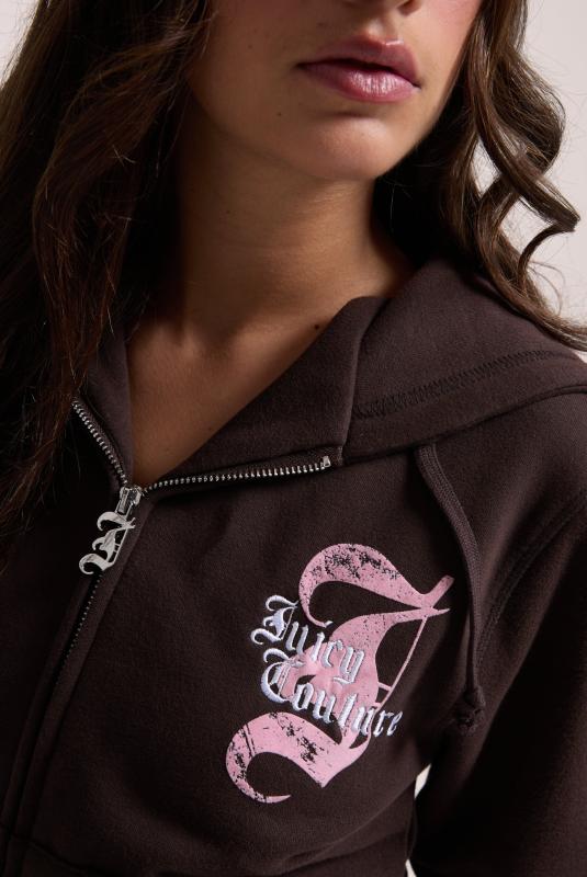 juicy Java Longline Fleece Zip Through Hoodie | Juicy Couture Switzerland